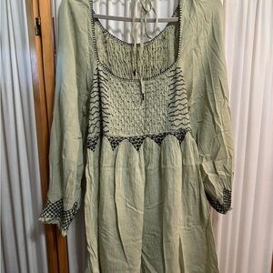 Free People Tunic or Mini dress in Light Green and black